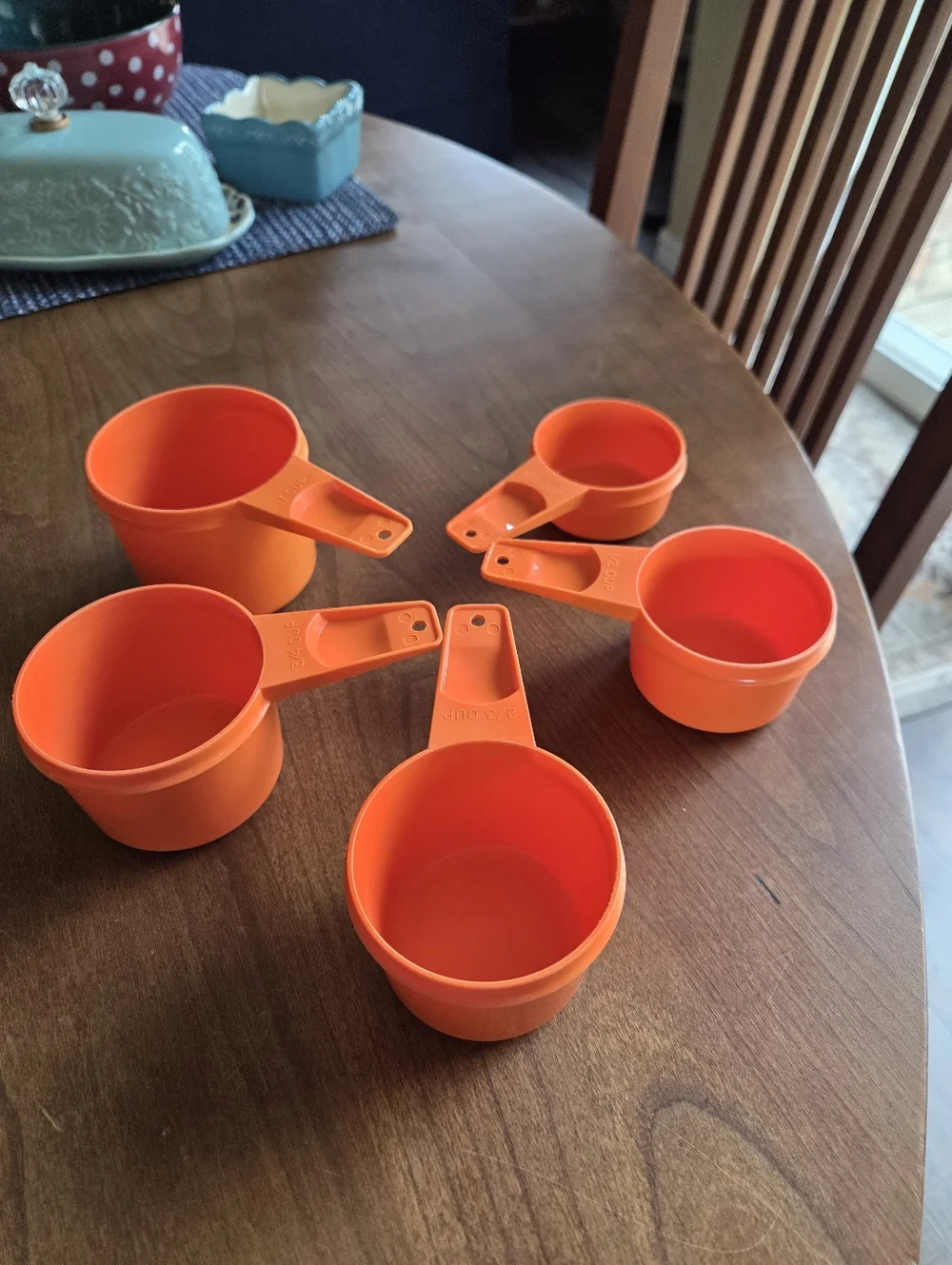 Vintage 70s Tupperware Burnt Orange Measuring Cups